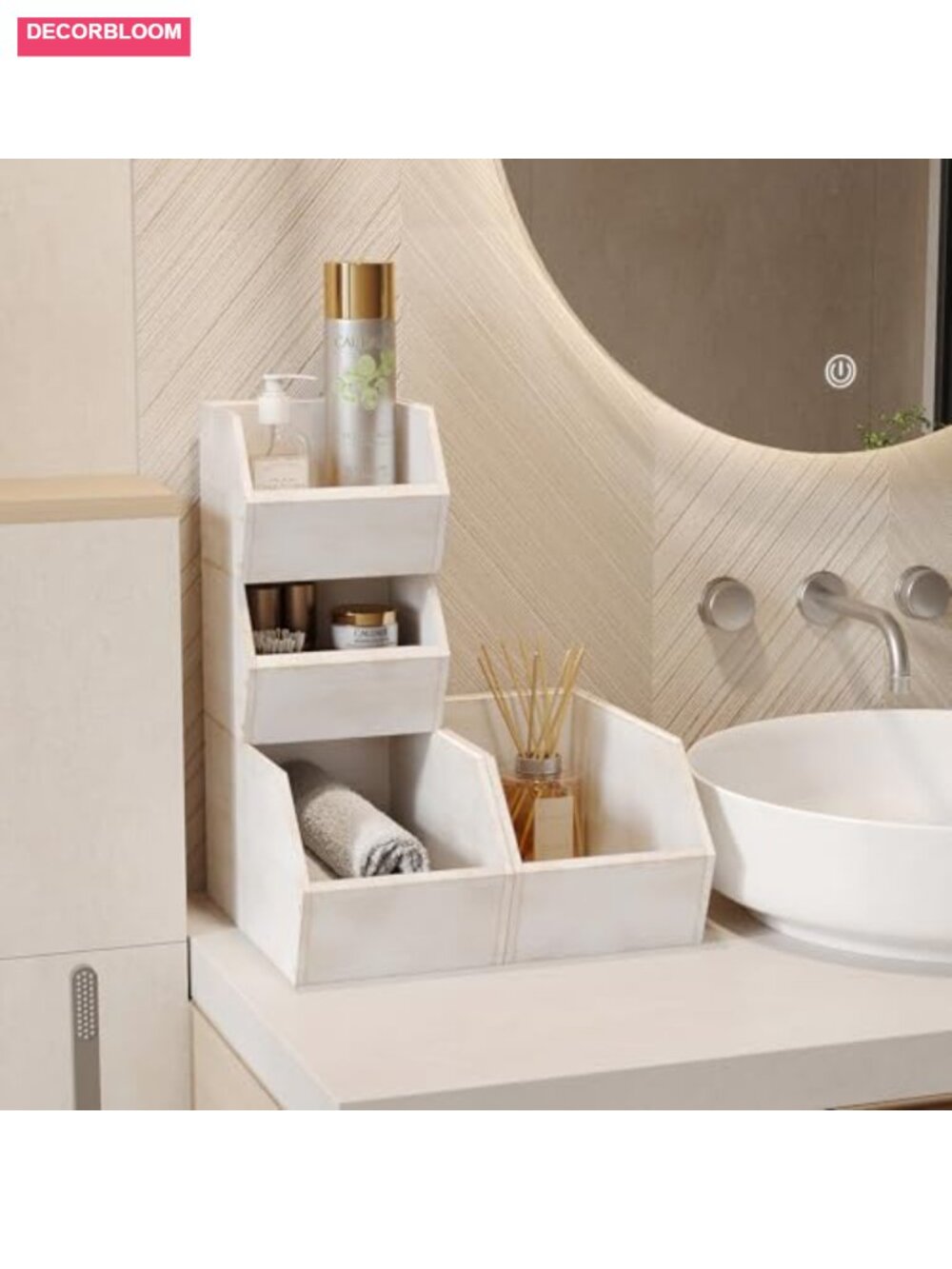 Bamboo Pantry Storage Bins Set of 4 Stackable Kitchen Organizer - Picture 5 of 6
